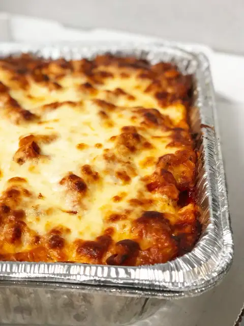 A pan of lasagna