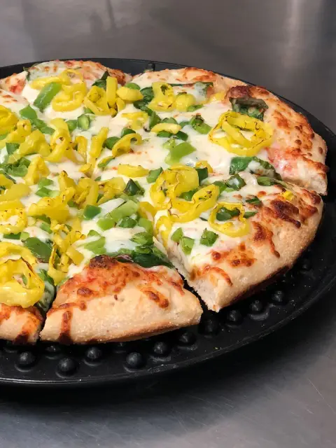 Pizza with banana peppers