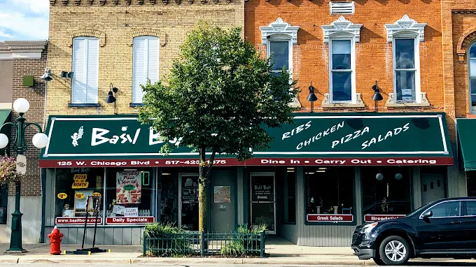 The Basil Boys storefront on Chicago Boulevard in downtown Tecumseh